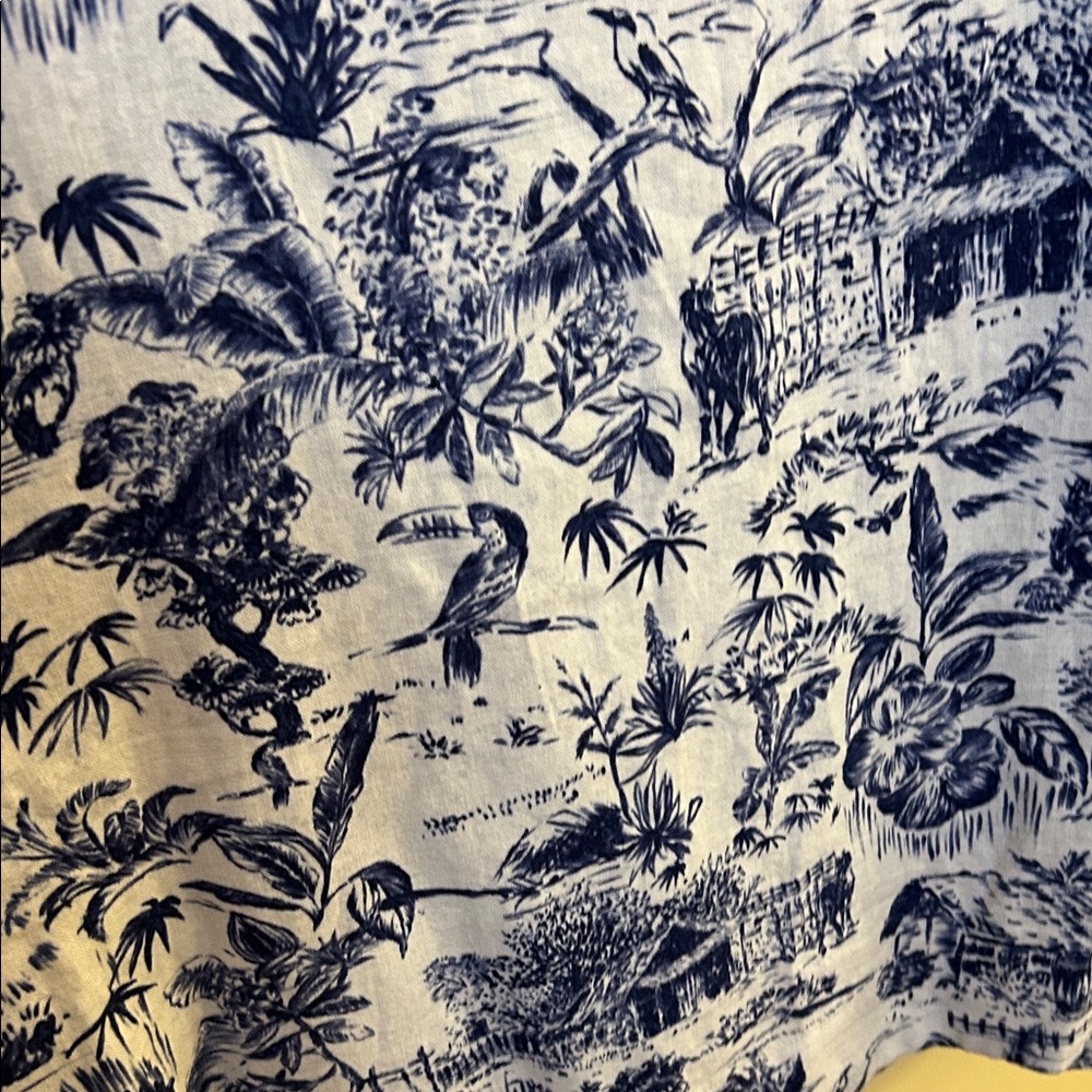 Joie Horse Toile Dress Envelope Cut Out Back Short Sleeveless Blue & White NWT - Picture 5 of 17